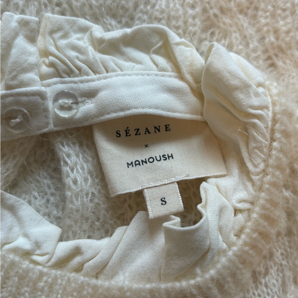 Sezane Cream tricot with Lace Detail - Picture 6 of 6